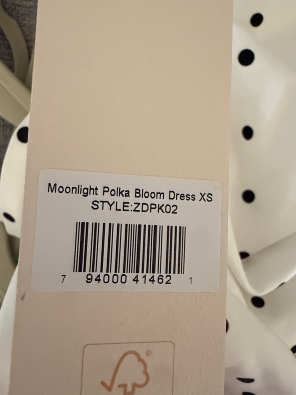 White Polka Dot Mini Dress with Ruffle Hem - Picture 3 of 4